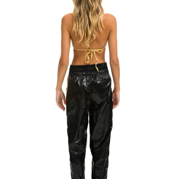 AVIATOR NATION - NWT
5 STRIPE WIND PANT - BLACK GLOSSY - Picture 3 of 8